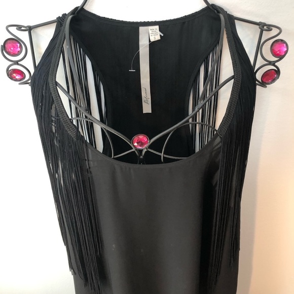 Reformed black sleeveless tassel Top size Small - Picture 3 of 7